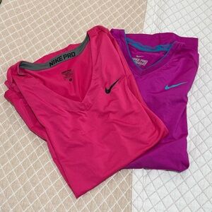 Nike Pro Fuchsia and Magenta Tops